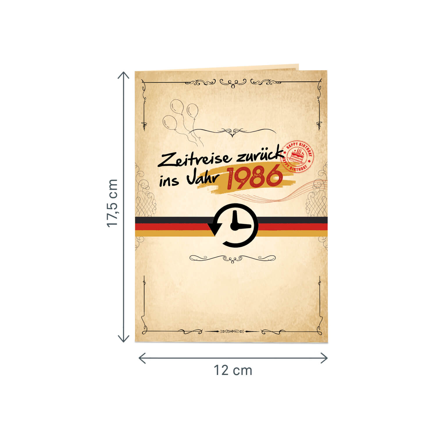 Zurück ins Jahr 1986 Pop-Up Karte