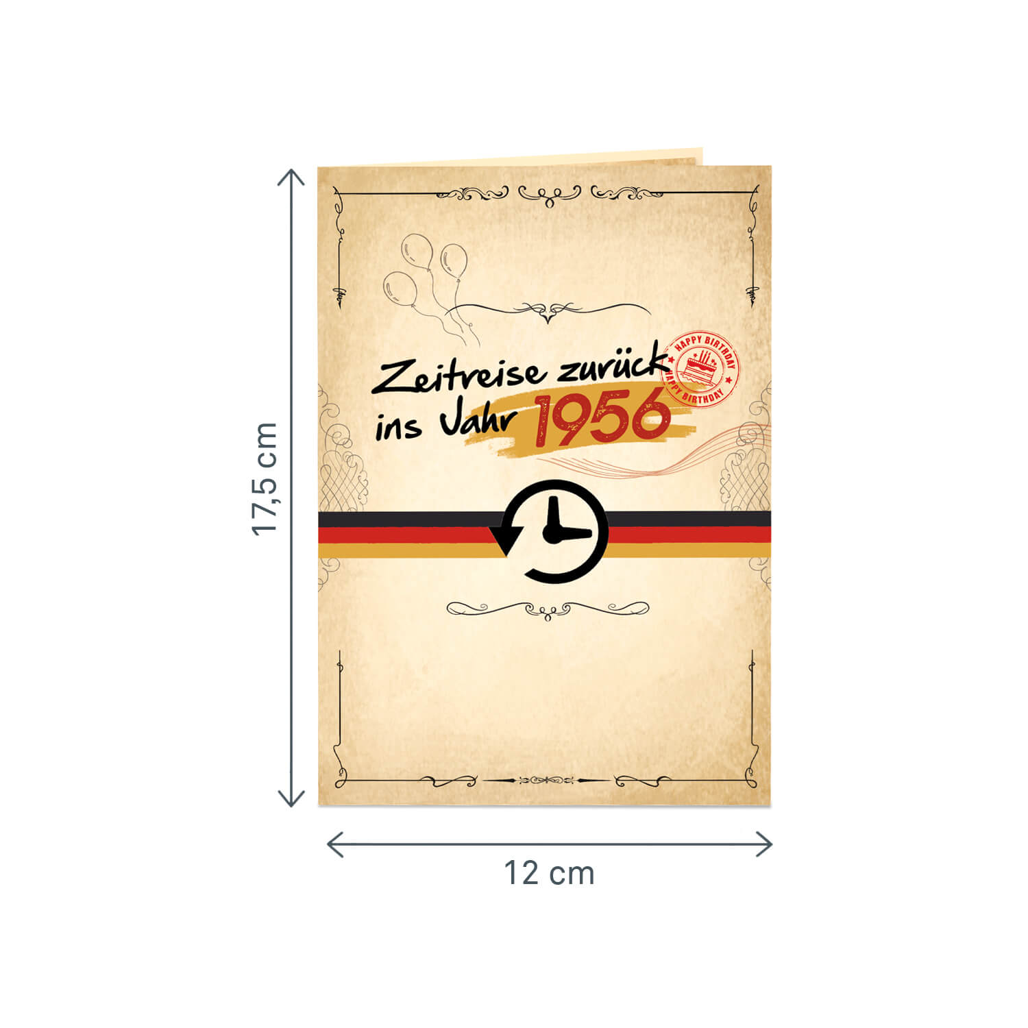 Zurück ins Jahr 1956 Pop-Up Karte