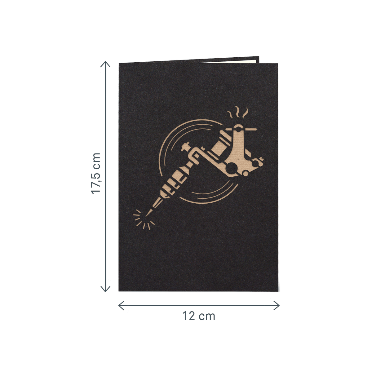Tattoomaschine Pop-Up Karte