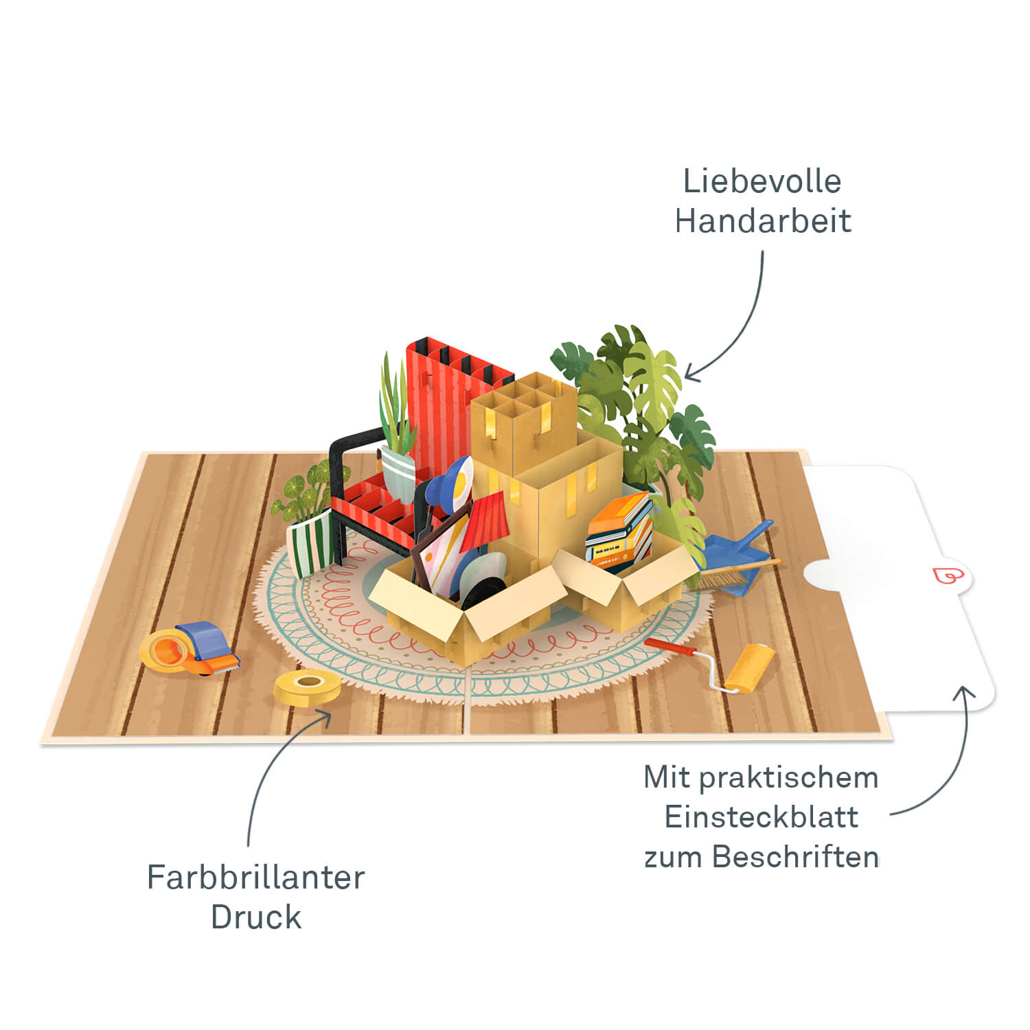 Umzug Pop-Up Karte