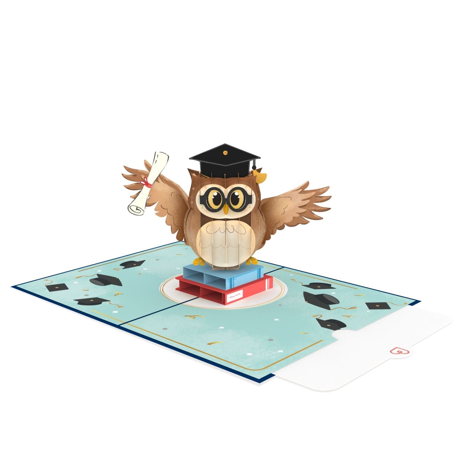 Eule mit Doktorhut Pop-Up Karte