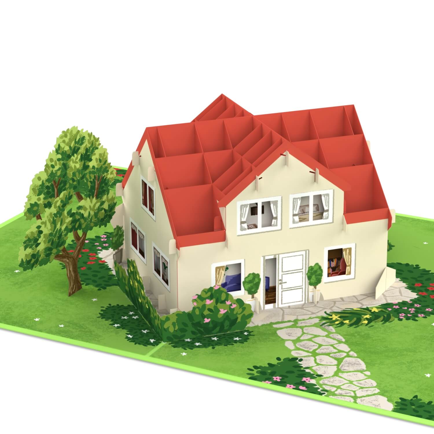 Haus mit Garten Pop-Up Karte