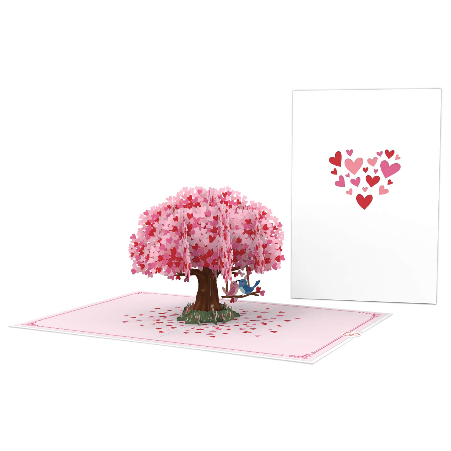 Herzbaum mit Turteltauben Pop-Up Karte