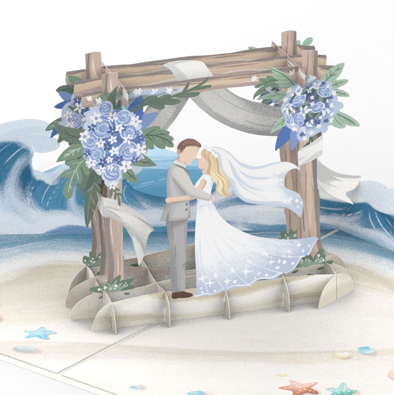 Hochzeit am Strand Pop-Up Karte