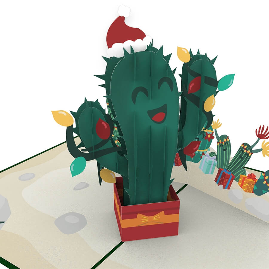 Weihnachtskaktus Pop-Up Karte