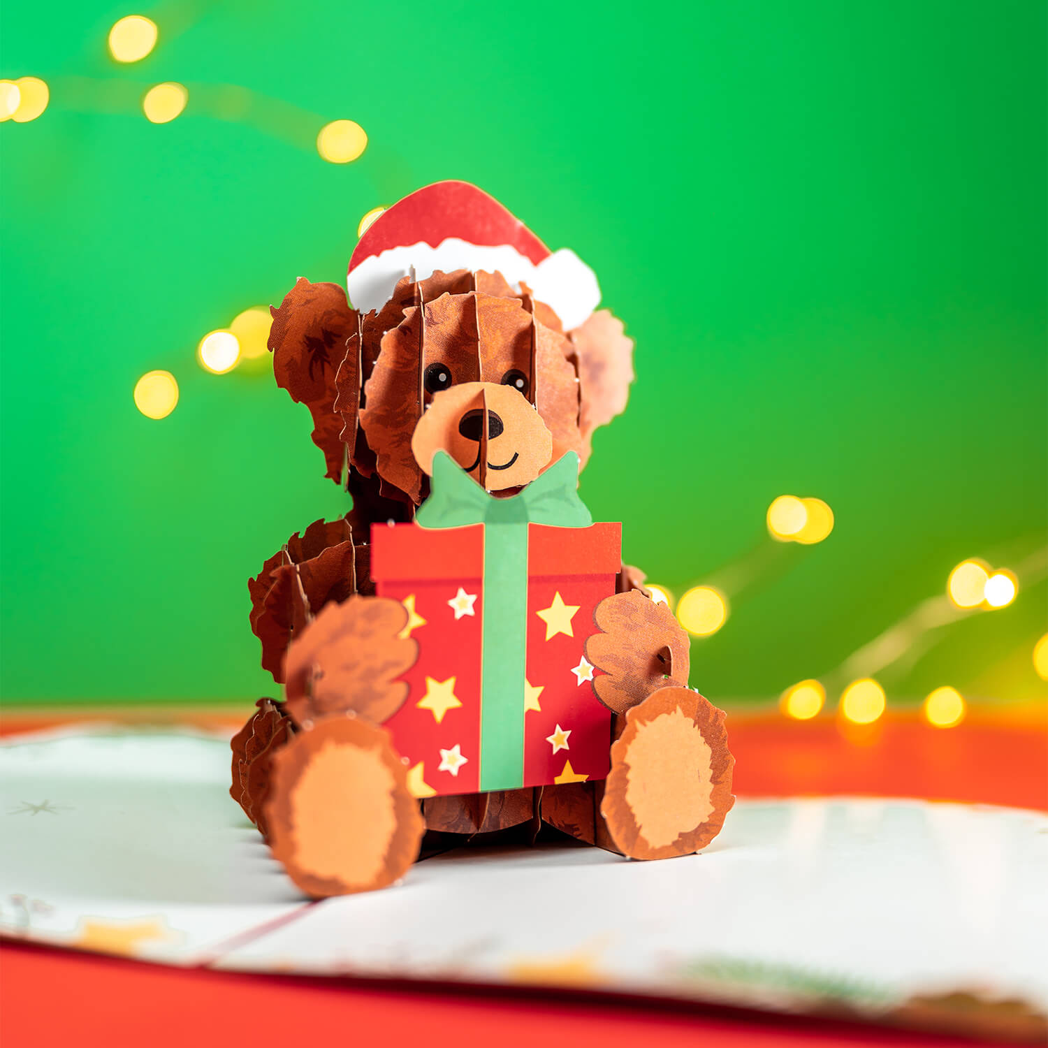 Weihnachtsteddy Pop-Up Karte
