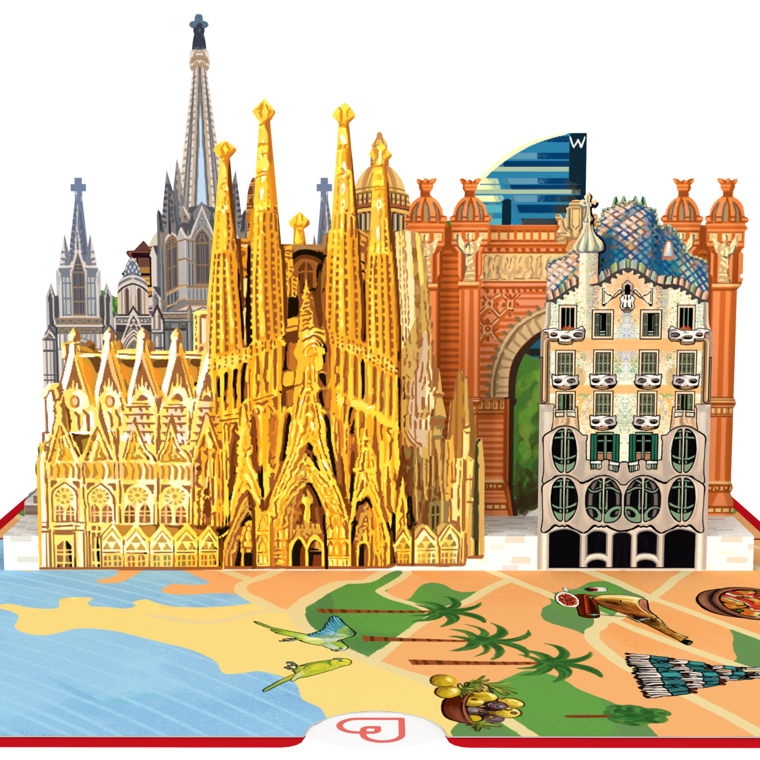 Barcelona Pop-Up Karte