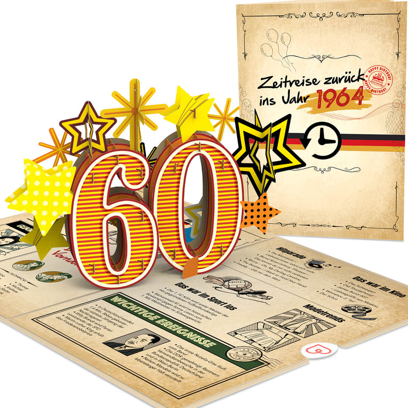 Zurück ins Jahr 1964 Pop-Up Karte