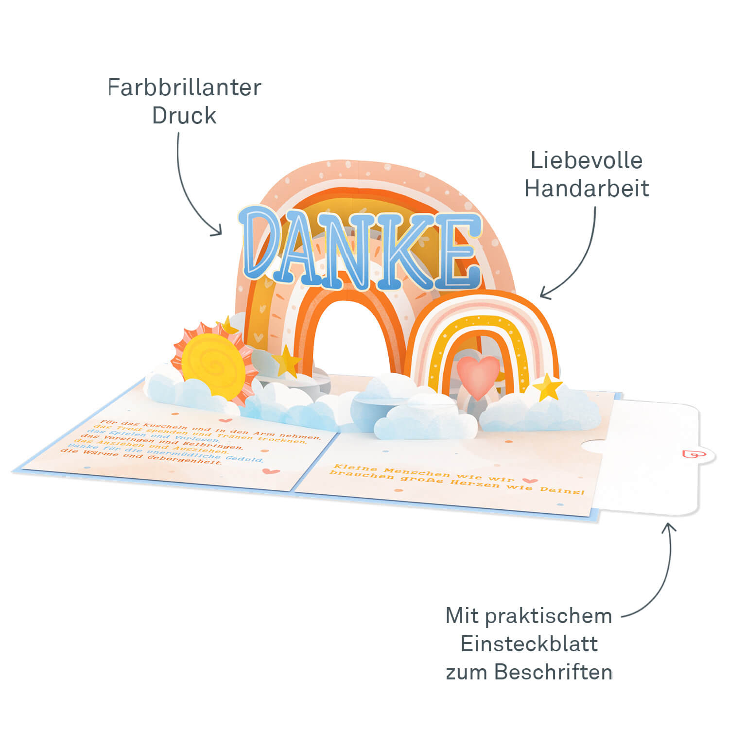 Dankeschön für Erzieherinnen Pop-Up Karte