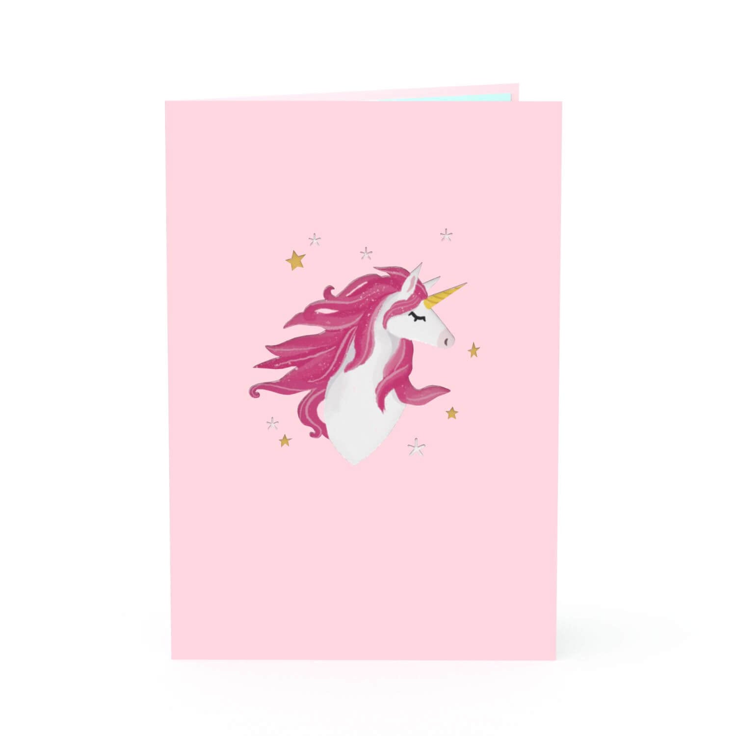 Einhorn mit Regenbogen Pop-Up Karte