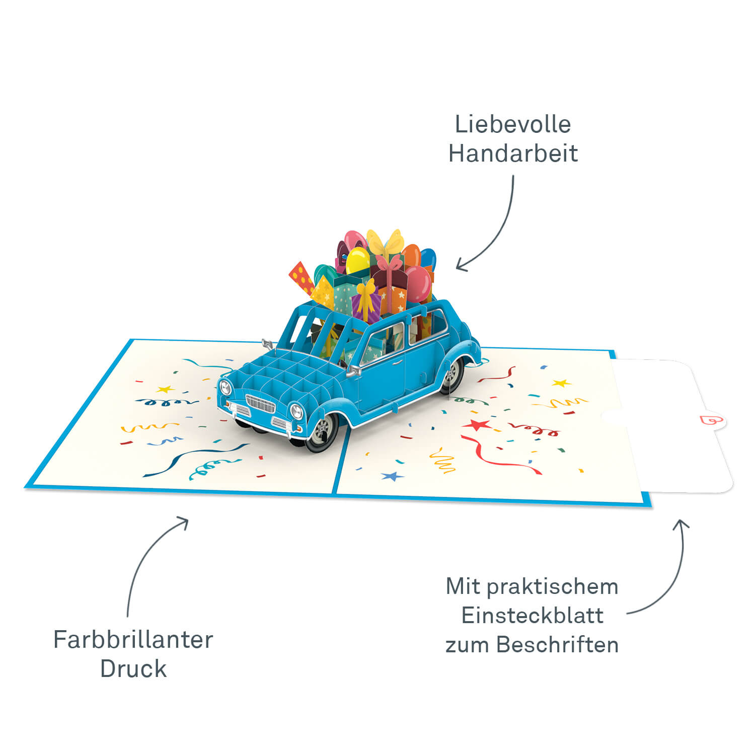Geburtstagsauto Pop-Up Karte