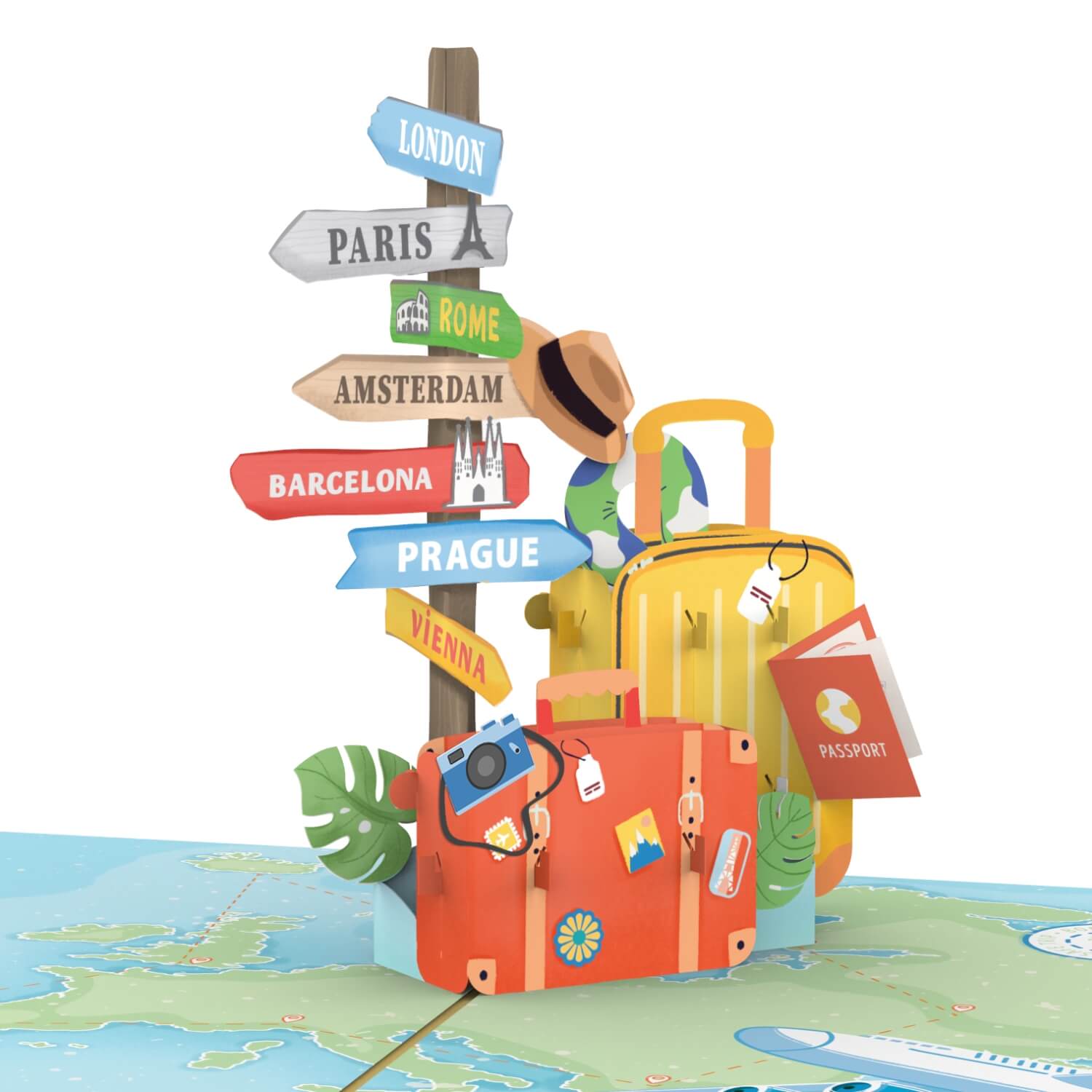 Gute Reise (Europa) Pop-Up Karte