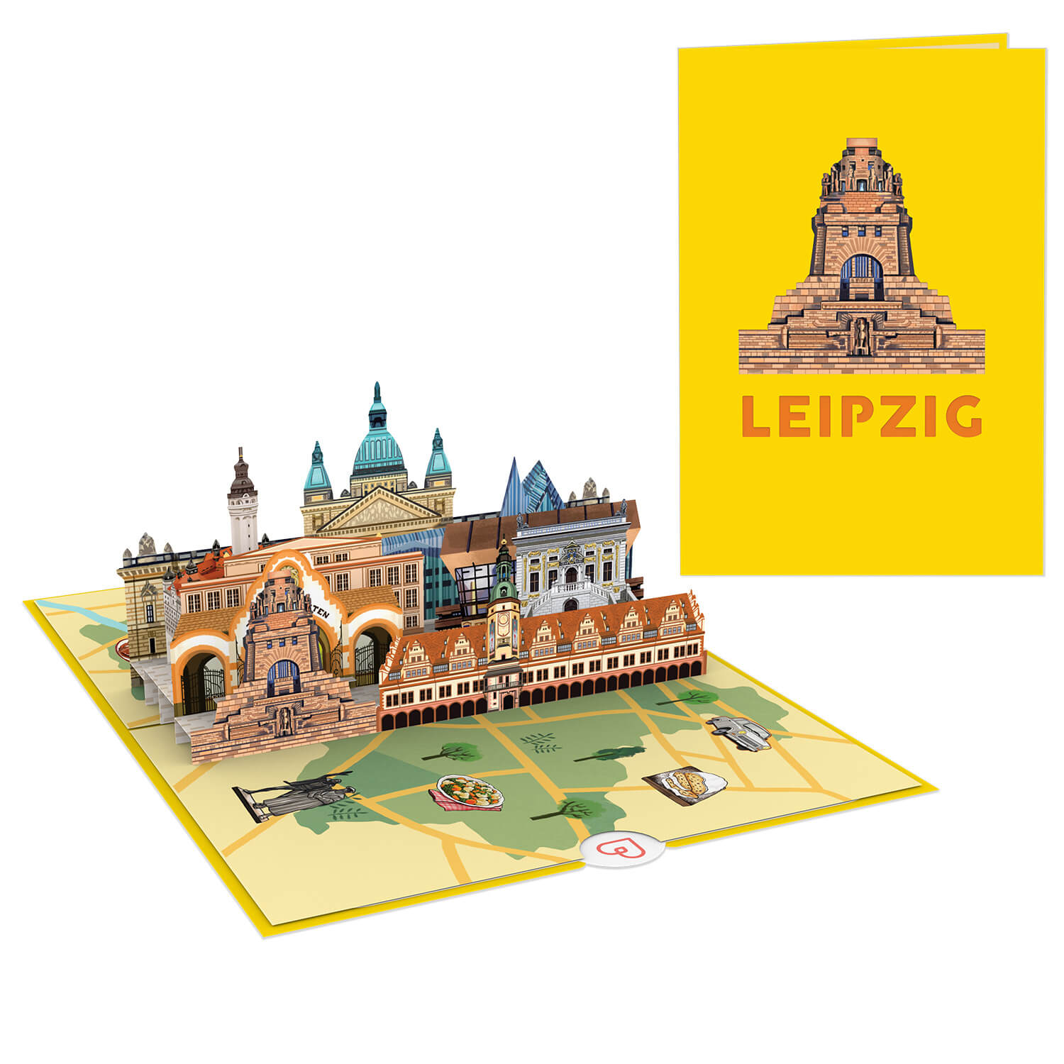 Leipzig Pop-Up Karte
