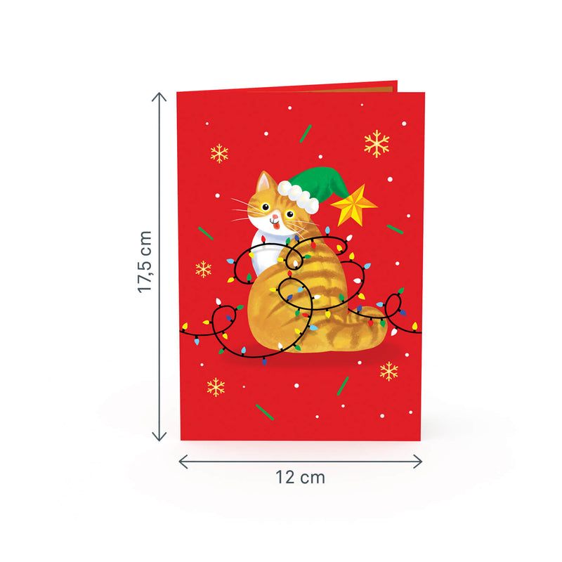 Weihnachtsbaum mit Katzen Pop-Up Karte