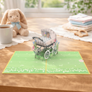 Kinderwagen mit Baby Pop-Up Karte