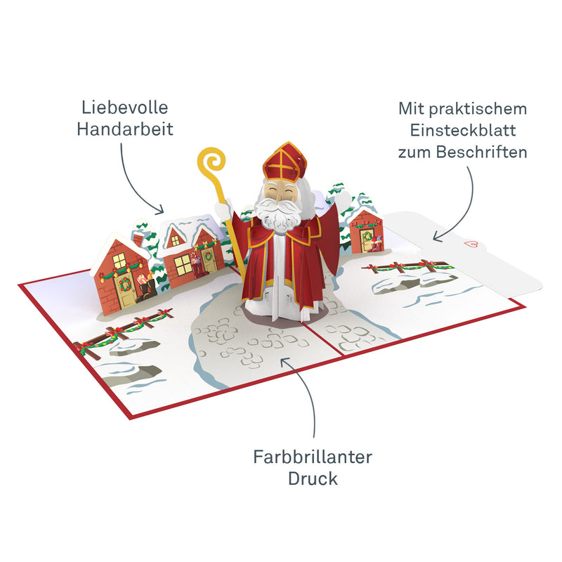 Nikolaus Pop-Up Karte