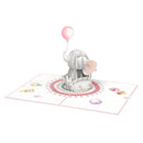 Baby-Elefant (Rosa) Pop-Up Karte