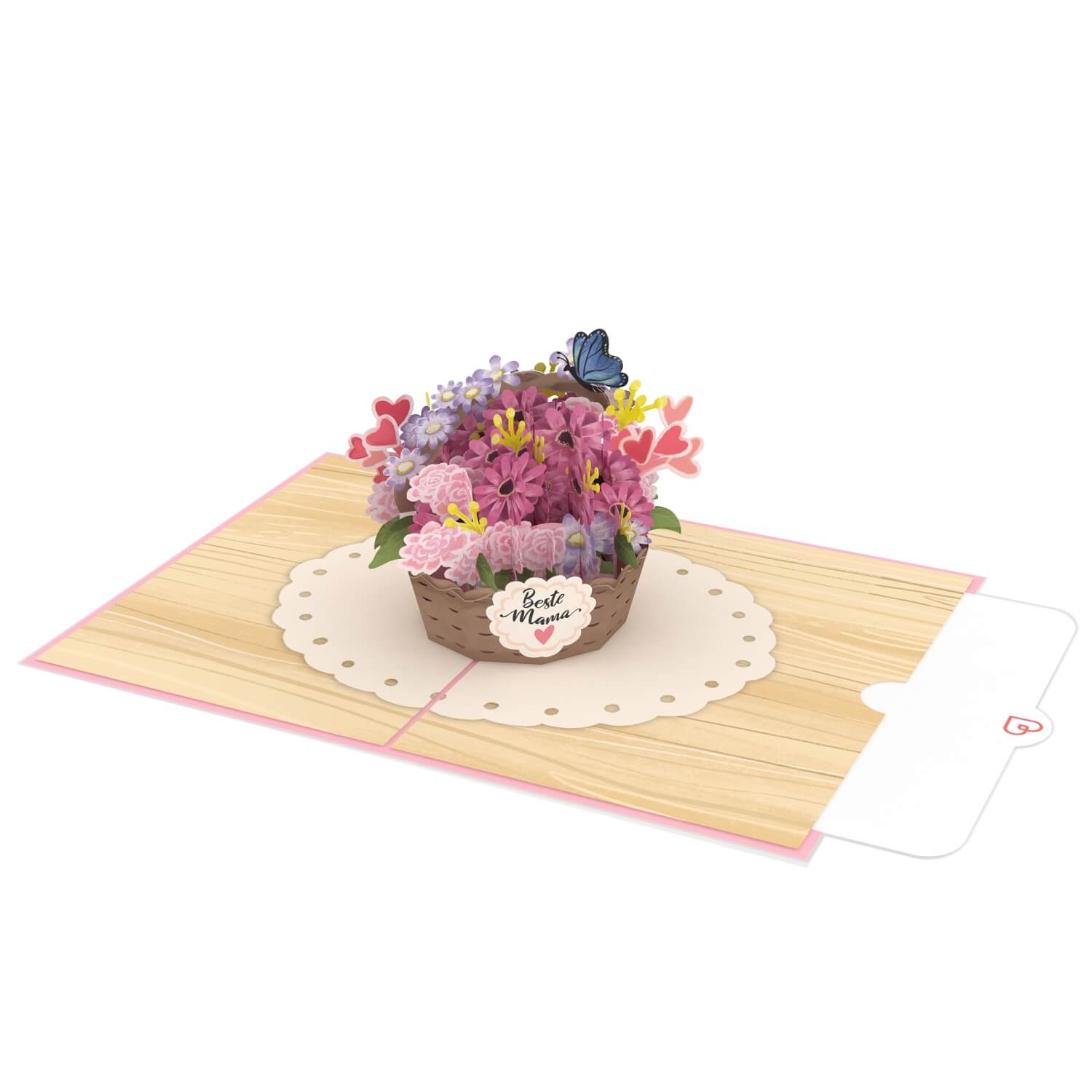Beste Mama Blumenkorb Pop-Up Karte