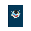 Eule mit Doktorhut Pop-Up Karte