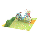 Fahrrad mit Blumen Pop-Up Karte