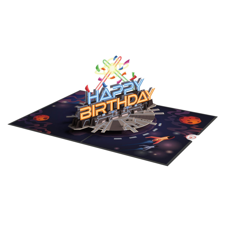 Galaktischer Geburtstag Pop-Up Karte