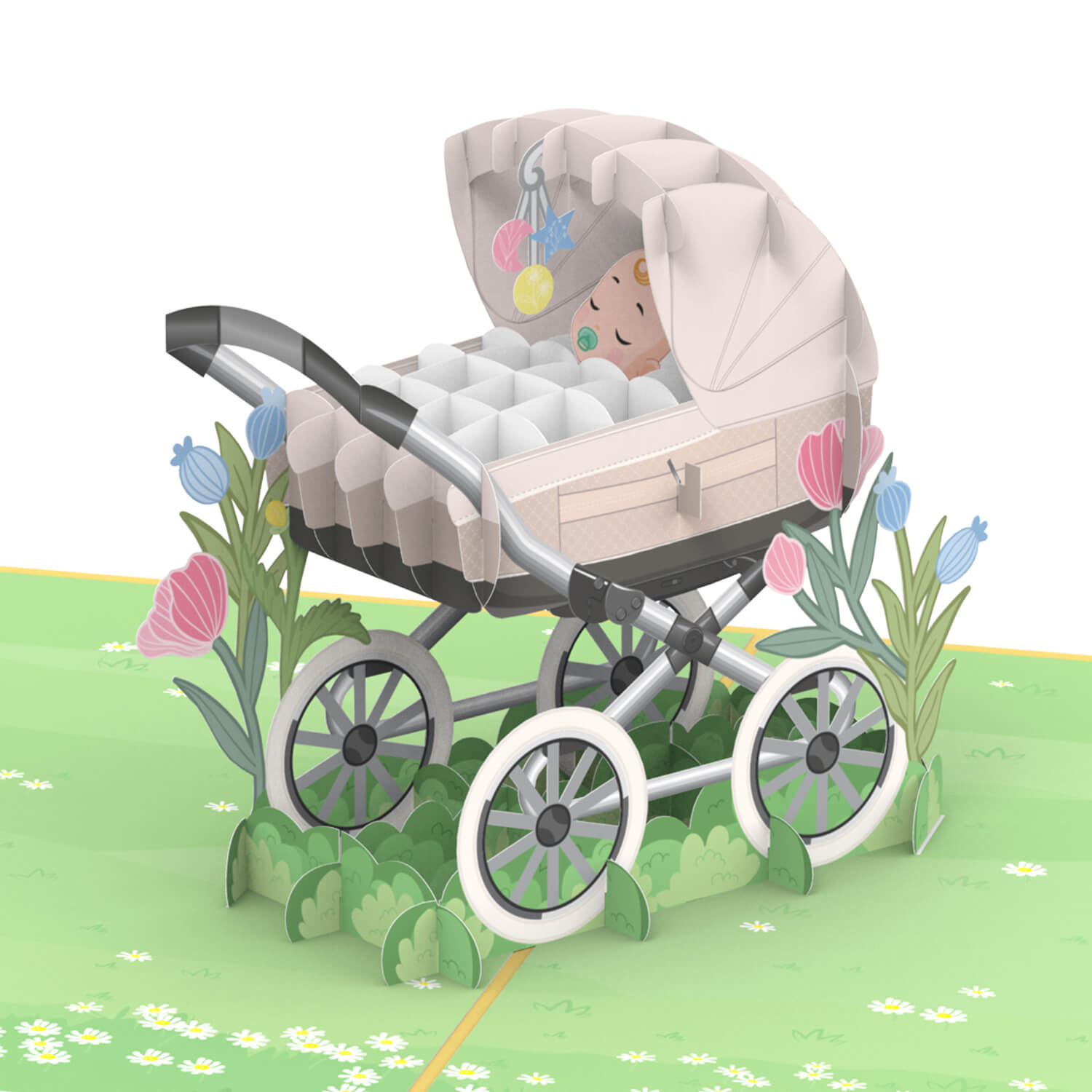 Kinderwagen mit Baby Pop-Up Karte