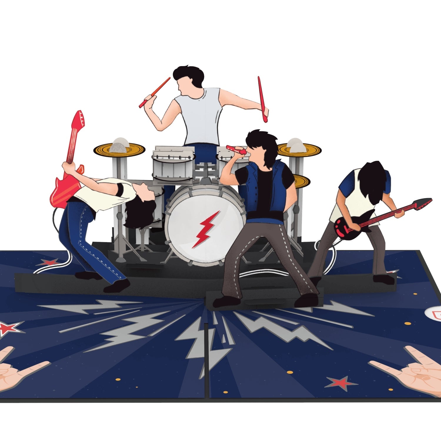 Rock & Roll Pop-Up Karte