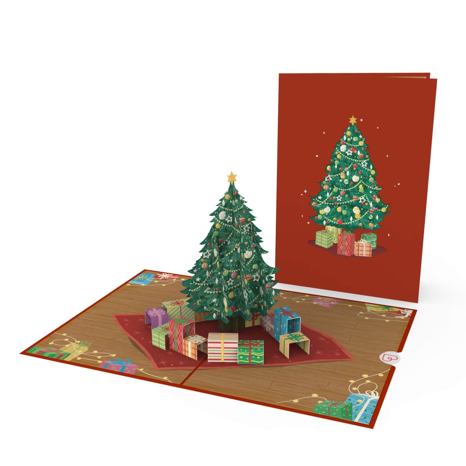 Weihnachtsbaum mit Geschenken Pop-Up Karte