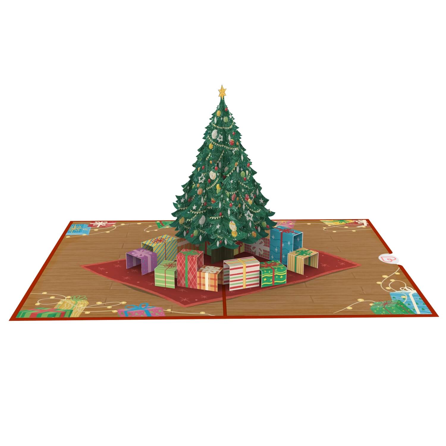 Weihnachtsbaum mit Geschenken Pop-Up Karte
