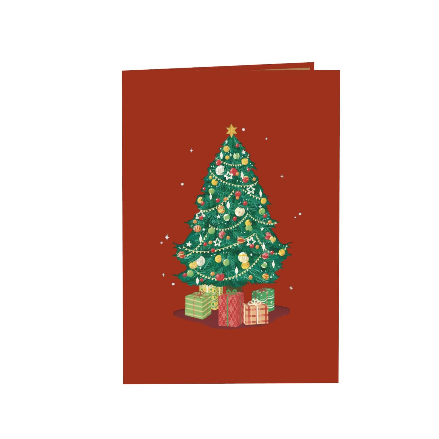 Weihnachtsbaum mit Geschenken Pop-Up Karte