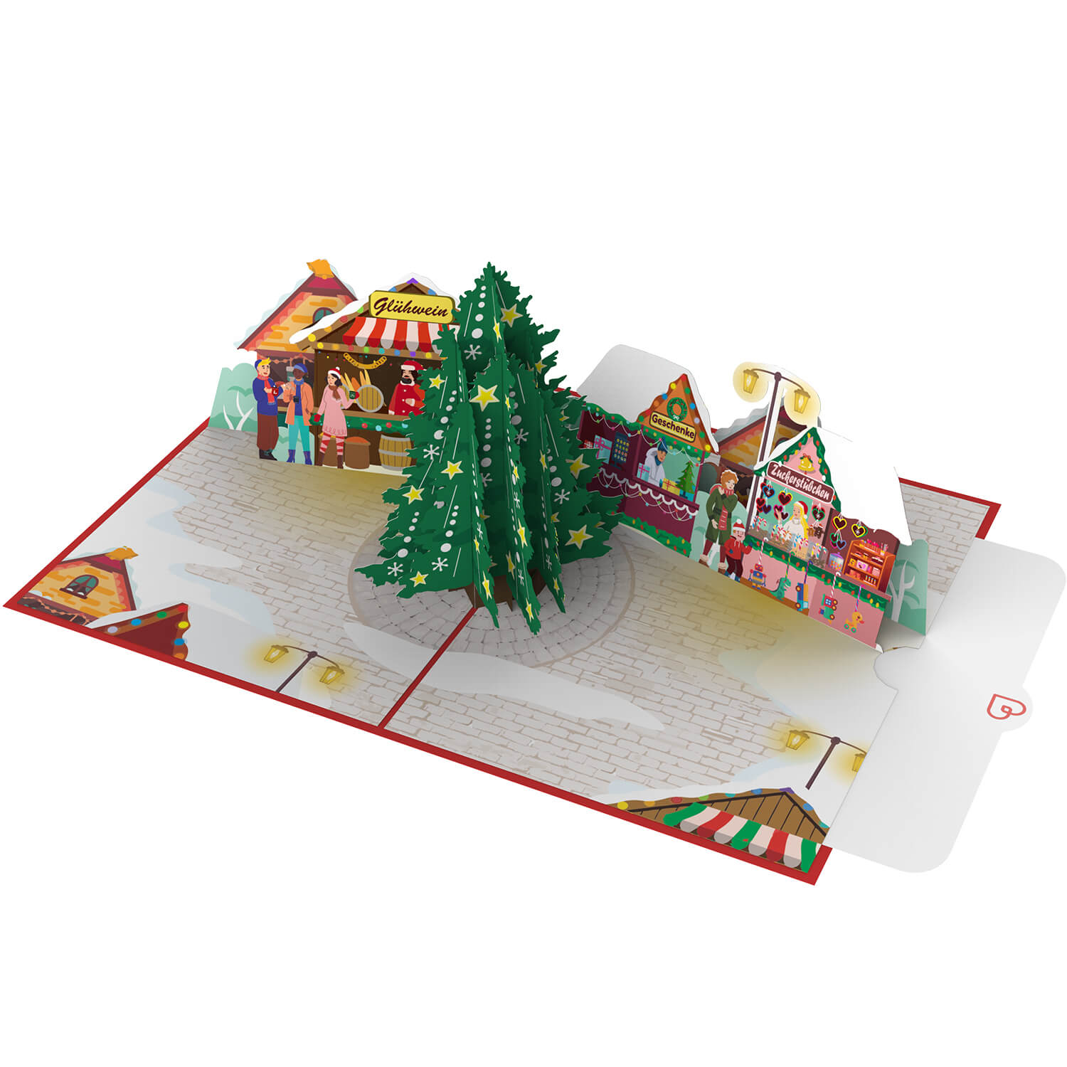 Weihnachtsmarkt Pop-Up Karte